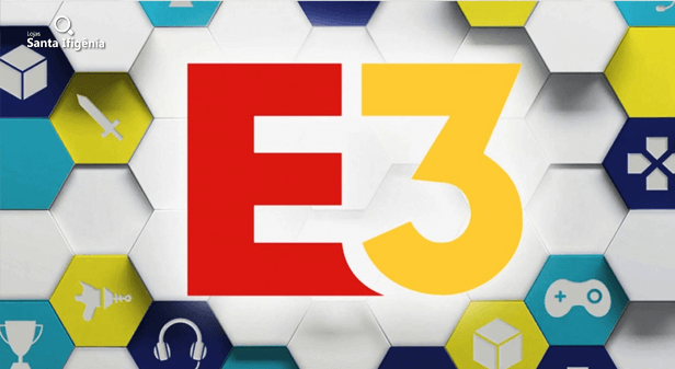 imagem com logo da E3 e ícones dos games