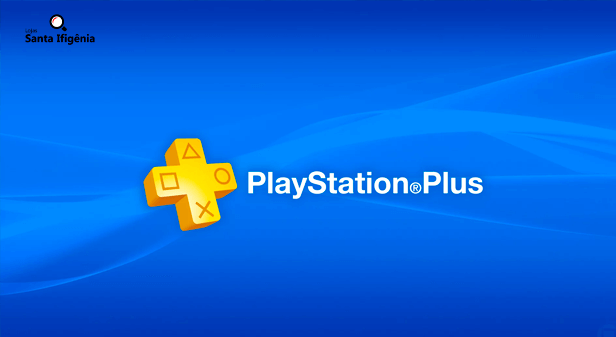 logo da PlayStation Plus em fundo azul