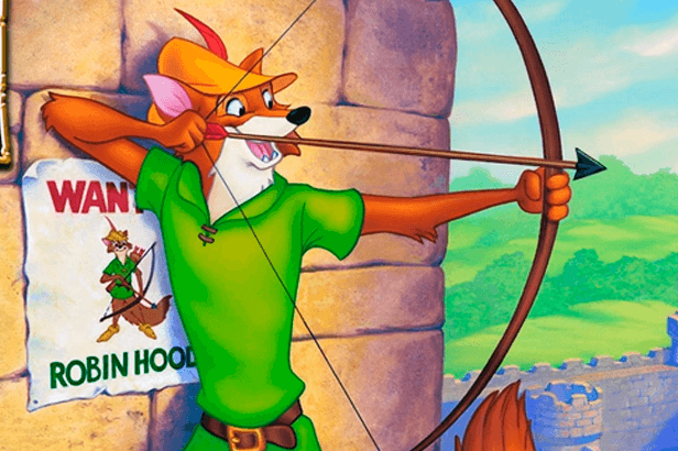 Robin Hood atirando com seu arco e flecha