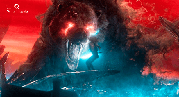 Magia enfrentando o Urso Místico em cena de Os Novos Mutantes
