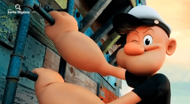 Teste de animação para novo filme do Popeye
