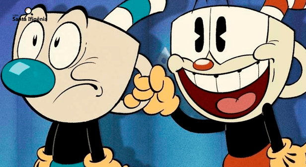 Cuphead e Mugman na série animada da Netflix