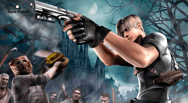 Leon e monstros de Resident Evil 4