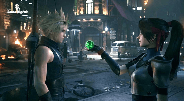 Cloud em Final Fantasy VII Remake