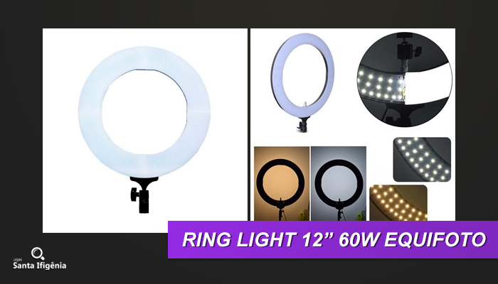 Iluminador de LED Circular Ring Light 12” 60W Equifoto