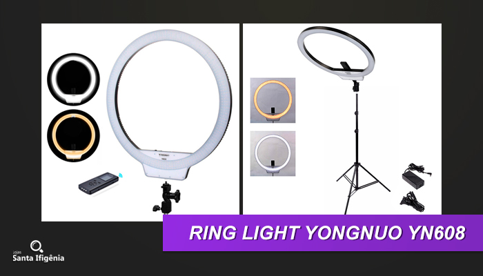 Iluminador de LED Ring Light Yongnuo YN608